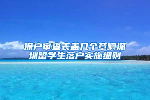 深户审查表盖几个章啊深圳留学生落户实施细则