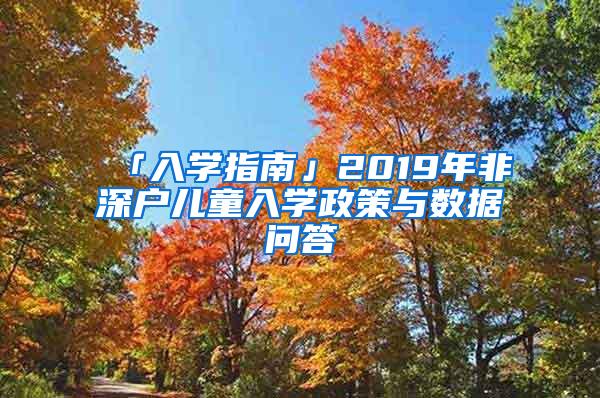 「入学指南」2019年非深户儿童入学政策与数据问答