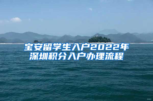 宝安留学生入户2022年深圳积分入户办理流程