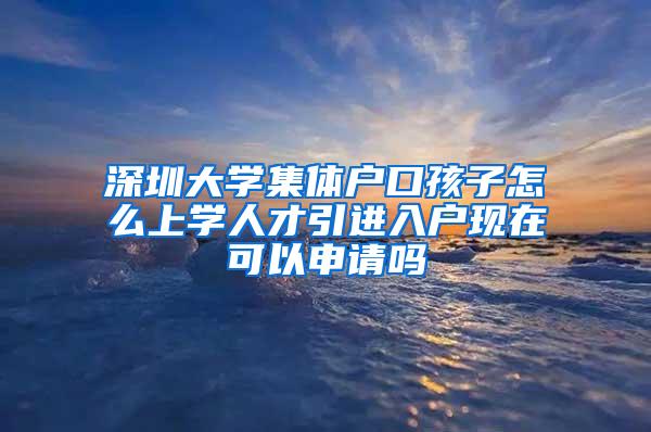 深圳大学集体户口孩子怎么上学人才引进入户现在可以申请吗