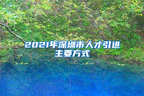 2021年深圳市人才引进主要方式