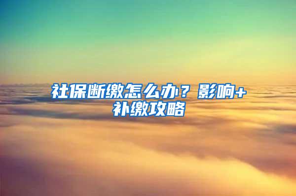 社保断缴怎么办？影响+补缴攻略