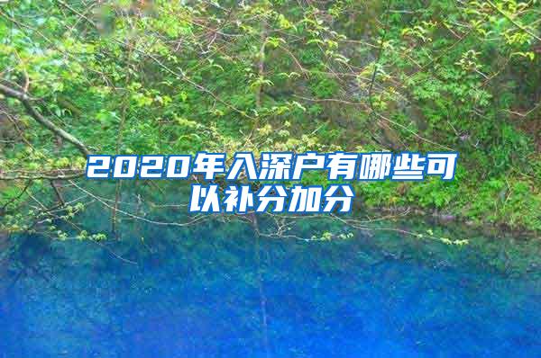 2020年入深户有哪些可以补分加分