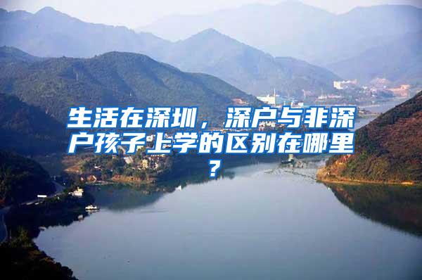 生活在深圳，深户与非深户孩子上学的区别在哪里？