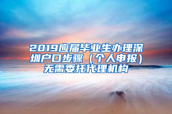 2019应届毕业生办理深圳户口步骤（个人申报）无需委托代理机构