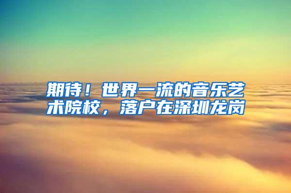 期待！世界一流的音乐艺术院校，落户在深圳龙岗