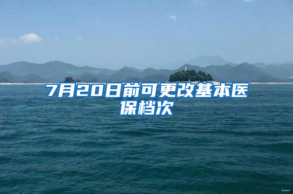 7月20日前可更改基本医保档次