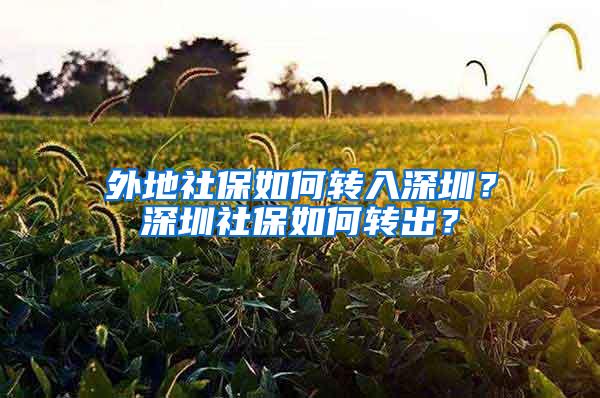 外地社保如何转入深圳？深圳社保如何转出？