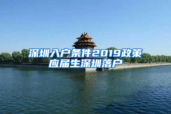 深圳入户条件2019政策应届生深圳落户