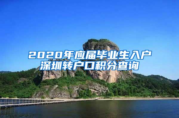 2020年应届毕业生入户深圳转户口积分查询