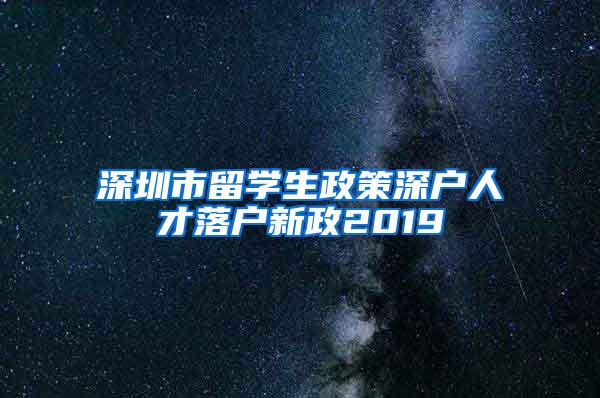 深圳市留学生政策深户人才落户新政2019