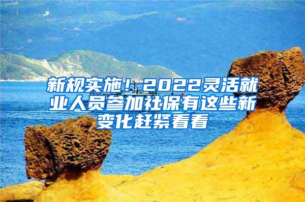 新规实施！2022灵活就业人员参加社保有这些新变化赶紧看看