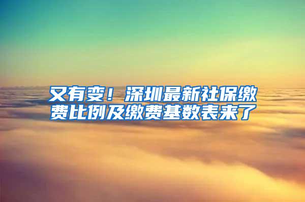 又有变！深圳最新社保缴费比例及缴费基数表来了