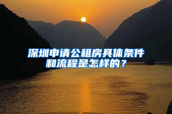 深圳申请公租房具体条件和流程是怎样的？