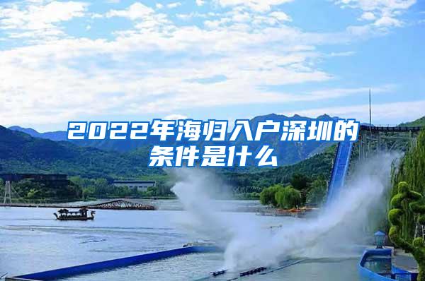 2022年海归入户深圳的条件是什么