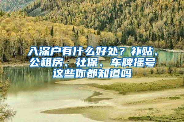 入深户有什么好处？补贴、公租房、社保、车牌摇号这些你都知道吗