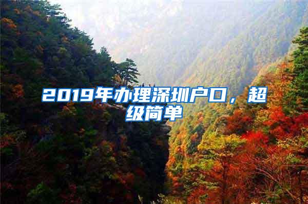 2019年办理深圳户口，超级简单