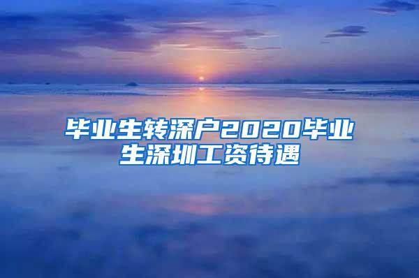 毕业生转深户2020毕业生深圳工资待遇