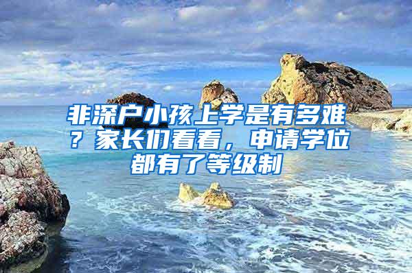 非深户小孩上学是有多难？家长们看看，申请学位都有了等级制