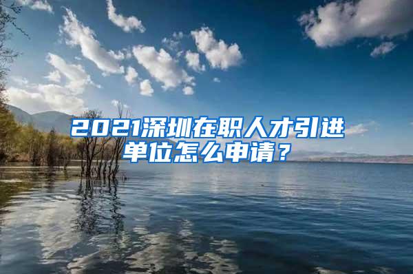 2021深圳在职人才引进单位怎么申请？