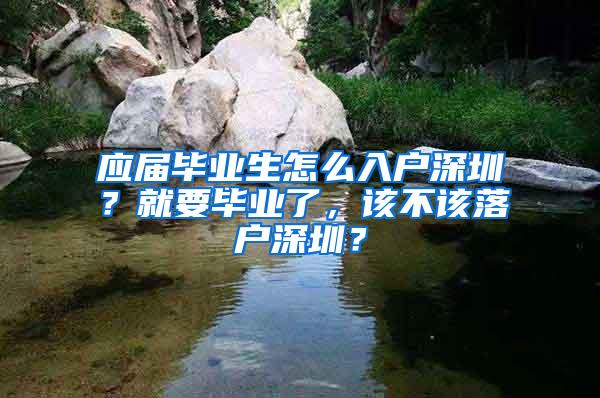 应届毕业生怎么入户深圳？就要毕业了，该不该落户深圳？