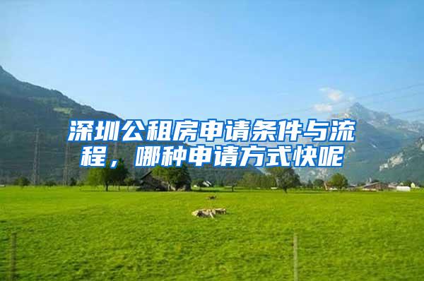 深圳公租房申请条件与流程，哪种申请方式快呢