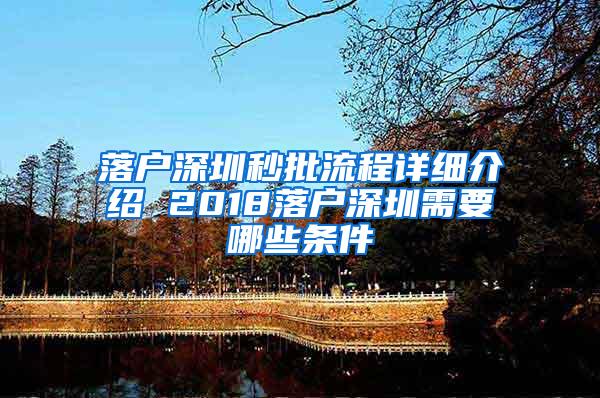 落户深圳秒批流程详细介绍 2018落户深圳需要哪些条件