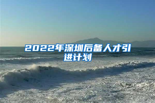 2022年深圳后备人才引进计划