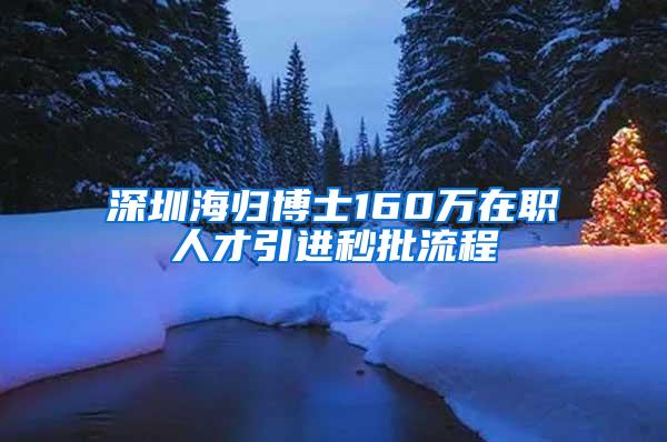 深圳海归博士160万在职人才引进秒批流程