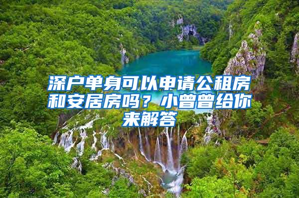 深户单身可以申请公租房和安居房吗？小曾曾给你来解答