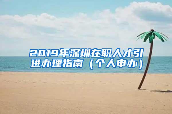 2019年深圳在职人才引进办理指南（个人申办）