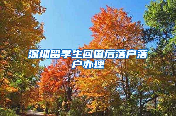 深圳留学生回国后落户落户办理