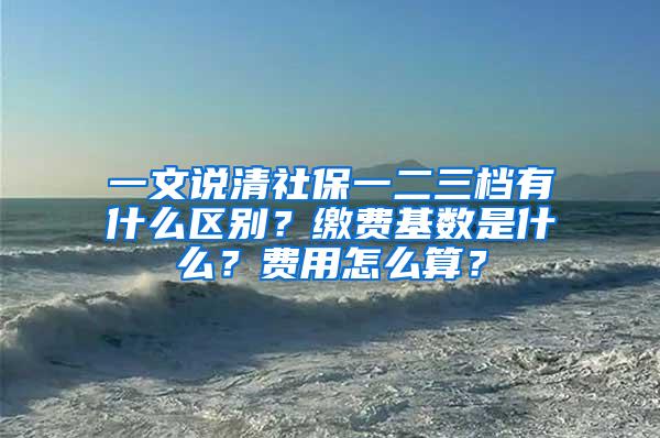 一文说清社保一二三档有什么区别？缴费基数是什么？费用怎么算？