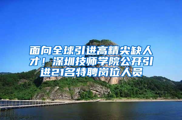 面向全球引进高精尖缺人才！深圳技师学院公开引进21名特聘岗位人员