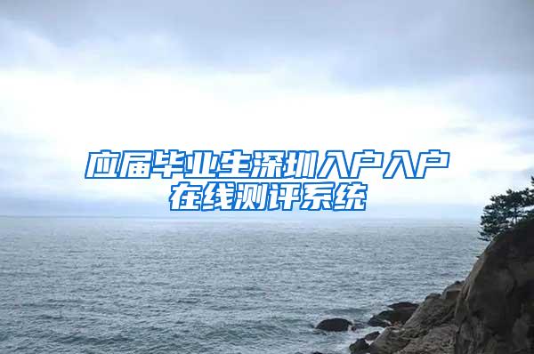 应届毕业生深圳入户入户在线测评系统