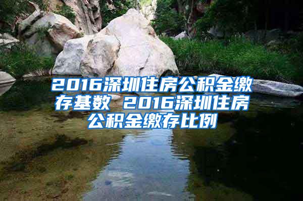 2016深圳住房公积金缴存基数 2016深圳住房公积金缴存比例