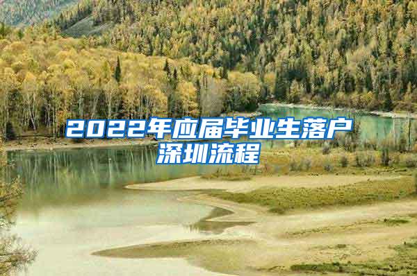 2022年应届毕业生落户深圳流程