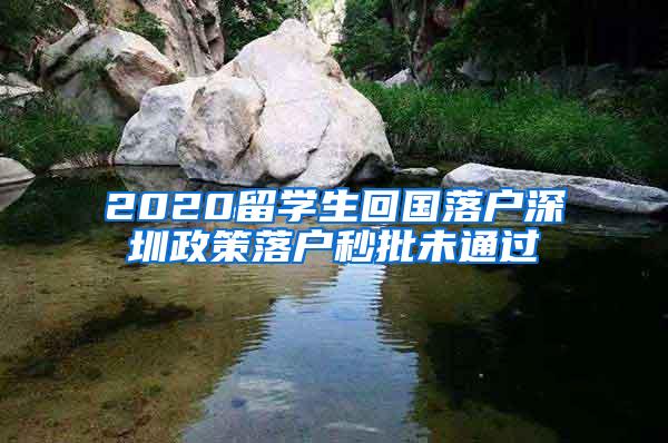 2020留学生回国落户深圳政策落户秒批未通过