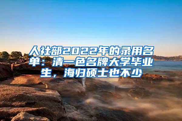 人社部2022年的录用名单：清一色名牌大学毕业生，海归硕士也不少