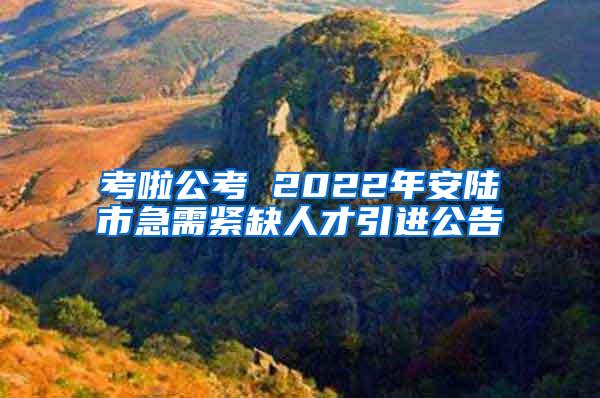 考啦公考 2022年安陆市急需紧缺人才引进公告