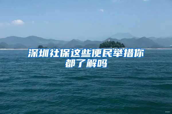 深圳社保这些便民举措你都了解吗