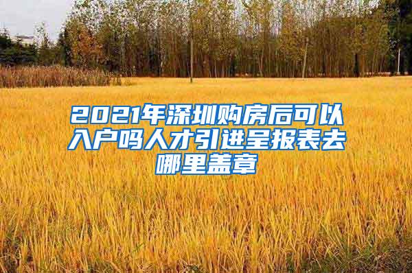 2021年深圳购房后可以入户吗人才引进呈报表去哪里盖章