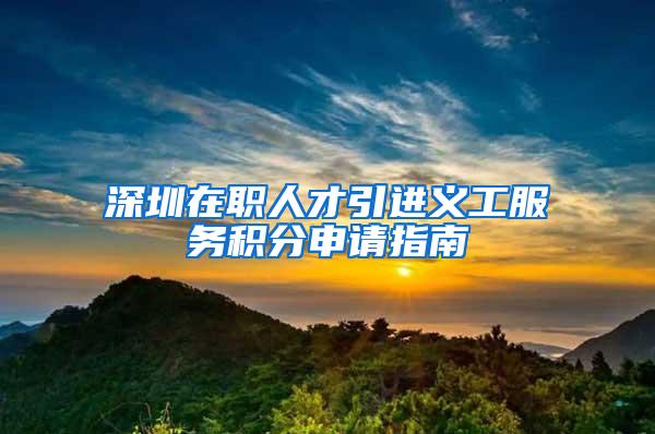 深圳在职人才引进义工服务积分申请指南