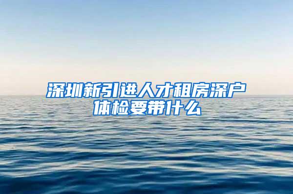 深圳新引进人才租房深户体检要带什么