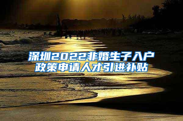 深圳2022非婚生子入户政策申请人才引进补贴