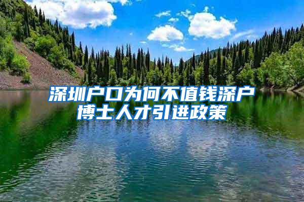 深圳户口为何不值钱深户博士人才引进政策