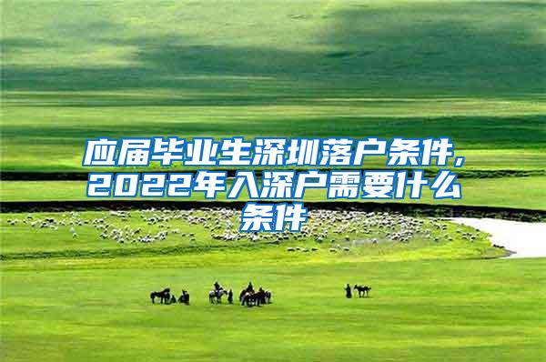 应届毕业生深圳落户条件,2022年入深户需要什么条件