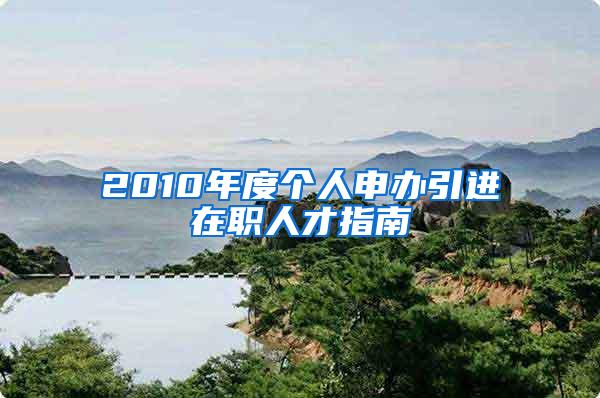 2010年度个人申办引进在职人才指南