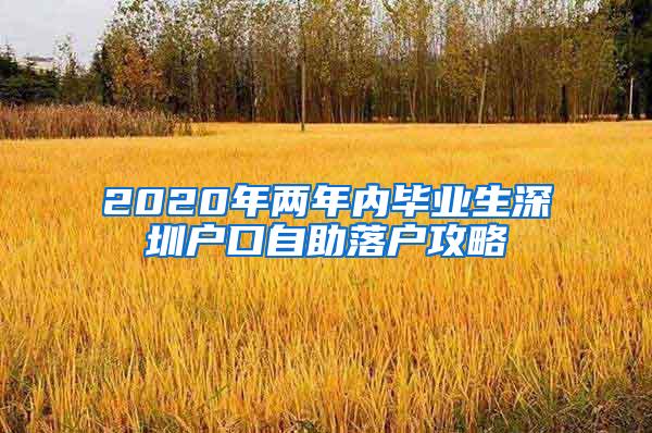 2020年两年内毕业生深圳户口自助落户攻略