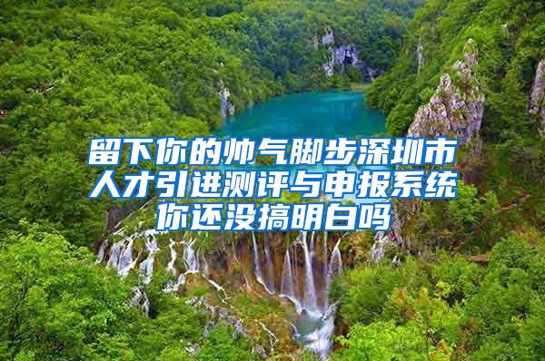 留下你的帅气脚步深圳市人才引进测评与申报系统你还没搞明白吗